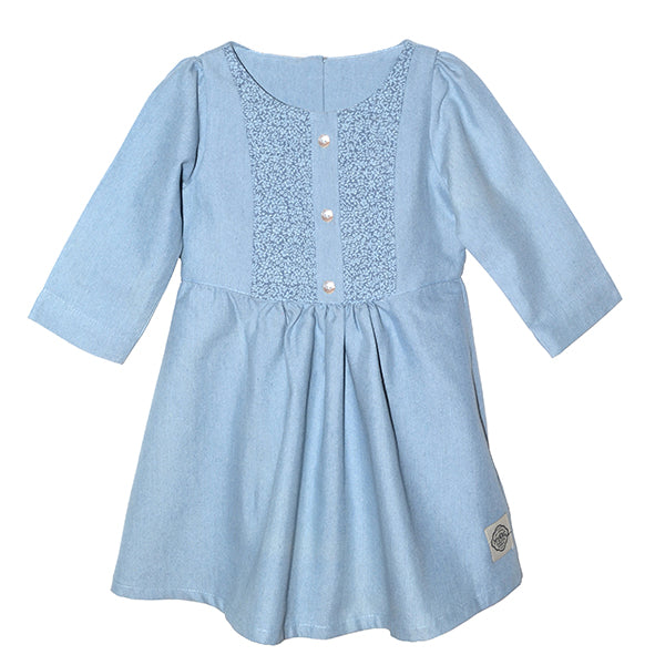 Girls Winter Dress | Denim Chambray