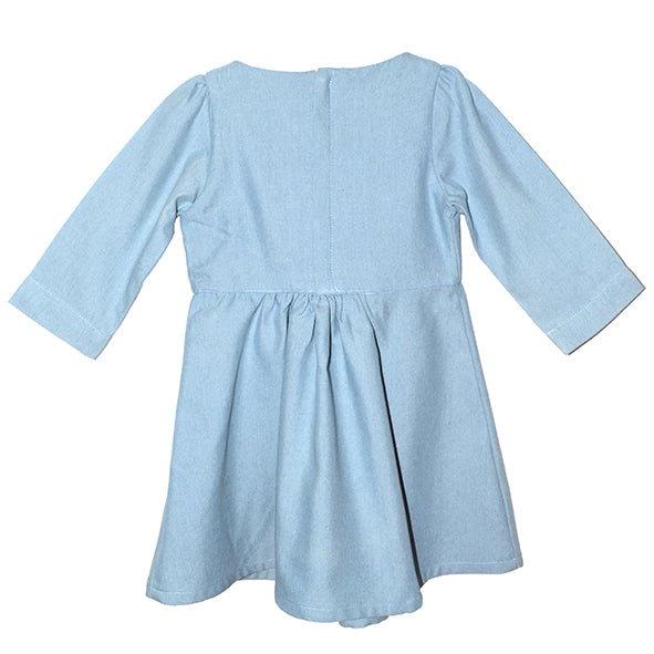 Girls Winter Dress | Denim Chambray