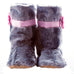Girls - Grey Fur with Pink Flower