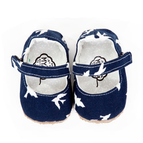 Mary Jane / Girls - Navy with Birds