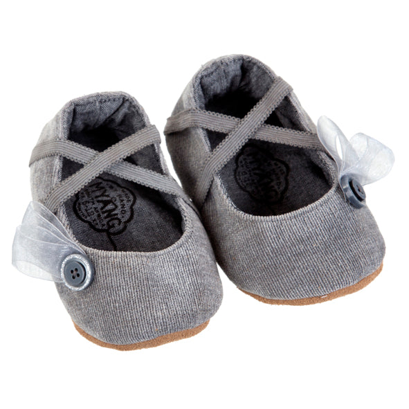 Pumps / Girls - Grey Velvet Ballet