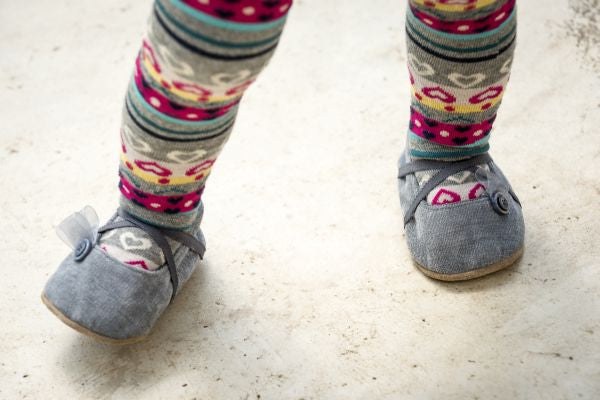 Pumps / Girls - Grey Velvet Ballet