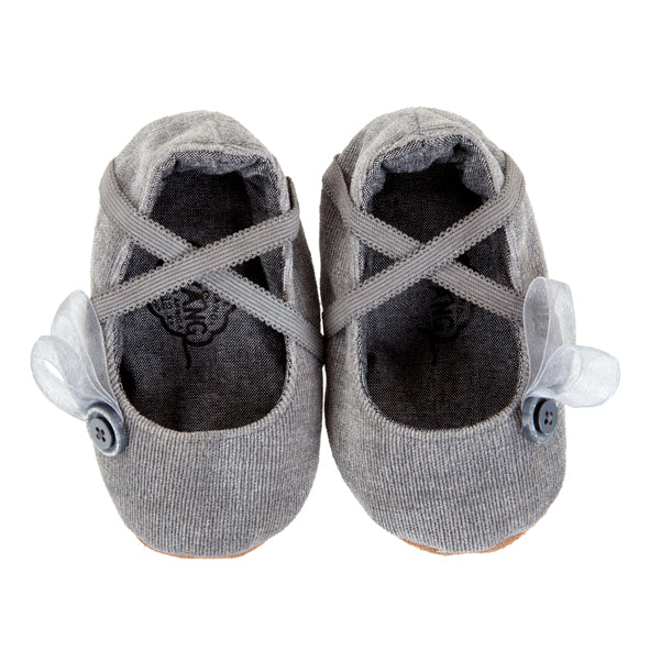 Pumps / Girls - Grey Velvet Ballet