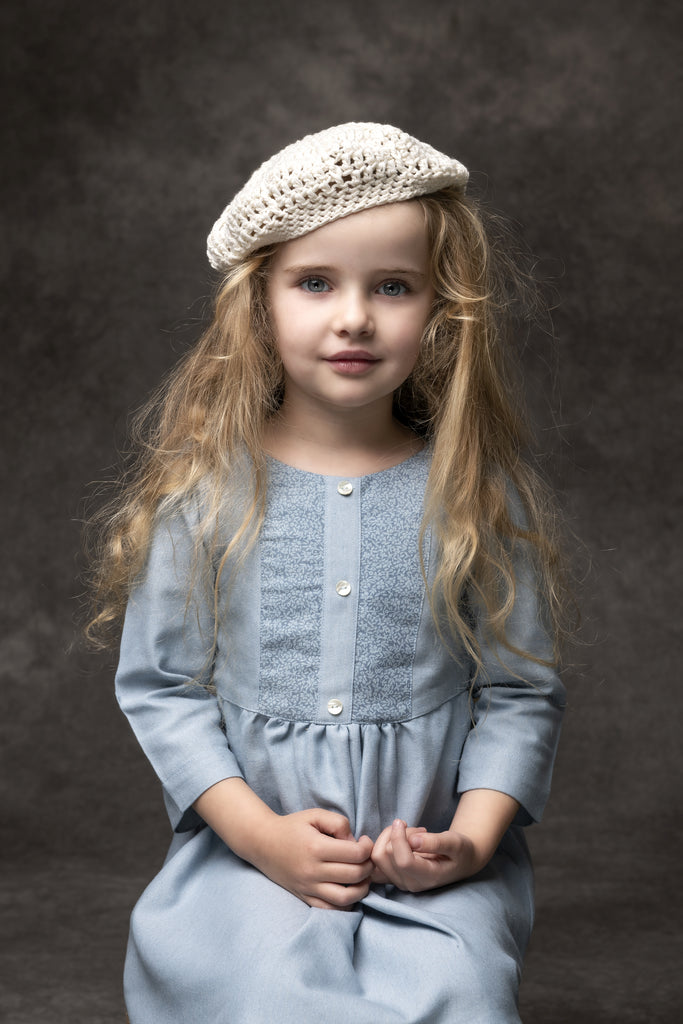 Girls Winter Dress | Denim Chambray