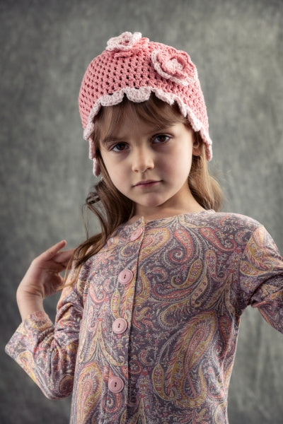 Girls Winter Dress | Apricot Paisley