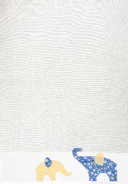Cotton Blanket / Unisex - Elephant Blue Dots