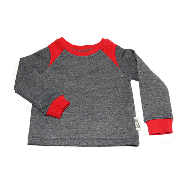 Tracksuit Top / Boys - Grey and Red Fleece