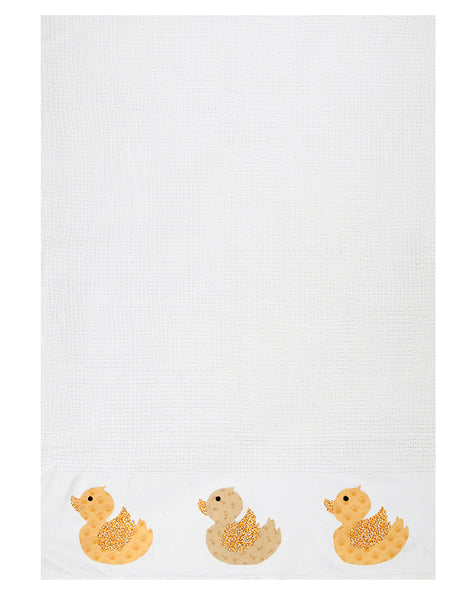 Cotton Blanket / Unisex - Baby Duck Trio