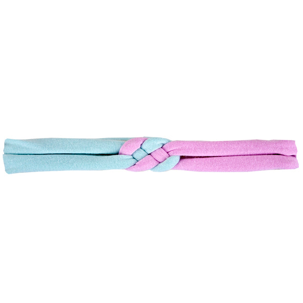 Knotted Headband / Girls - Sky Blue and Pink