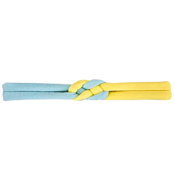 Knotted Headband / Girls - Sky Blue and Yellow