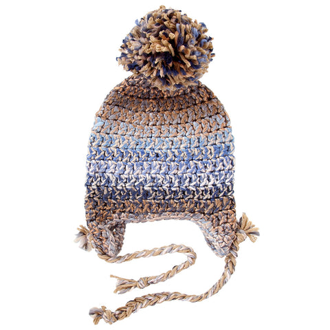Beanies / Unisex - Blue and Tan