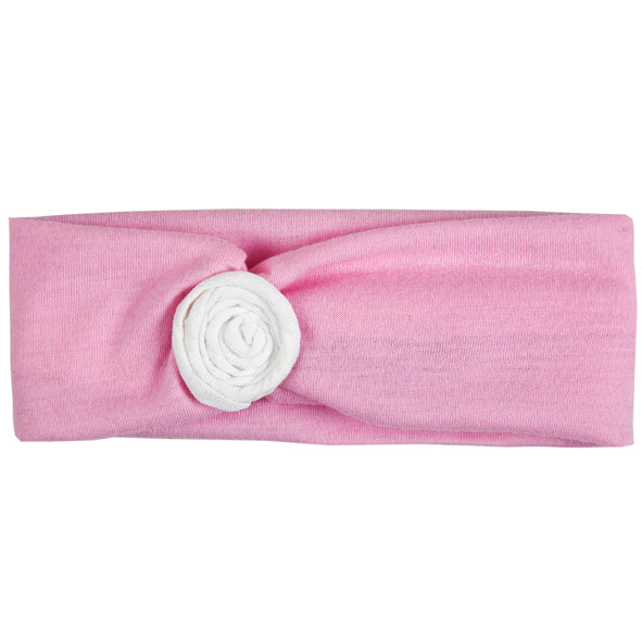 Headband / Girls - Light Pink with White Flower