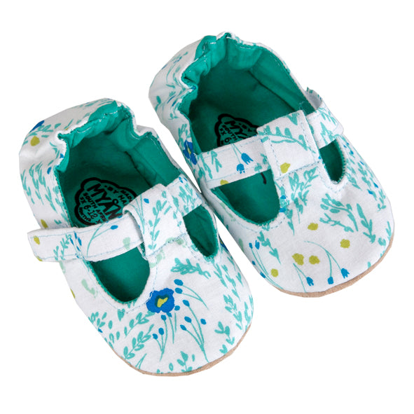 T-Bar / Girl - Green and Blue Floral